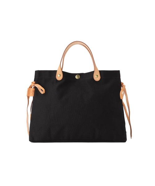 IL BISONTE(イルビゾンテ)の「IL BISONTE / CANVAS x LEATHER / トートバッグ(トートバッグ・レディース・ブラック系その他/ライトブラウン/ナチュラル/ダークブラウン/ブラック/ネイビー/オリーブ/グレー系カモフラージュ/レッド/ブラック系その他2/ブラウン系その他/その他1/ダークブラウン系1/ブルー系その他3/ベージュ系その他/ネイビー系1・FREE)」の2枚目の写真
