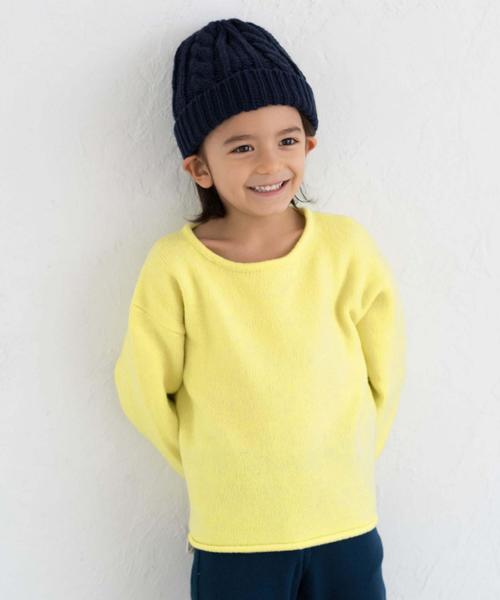 green label relaxing(グリーンレーベルリラクシング)の「WEB限定【キッズ】ハンドウォッシュ テンジクプルオーバー ◆(ニット/セーター・キッズ・ダークグレー/ダークグリーン/イエロー/ワインレッド・105/135/125/115)」の1枚目の写真