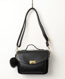 WEGO | WEGO/ファーポンポン付フラップショルダーバッグ(ショルダーバッグ)
