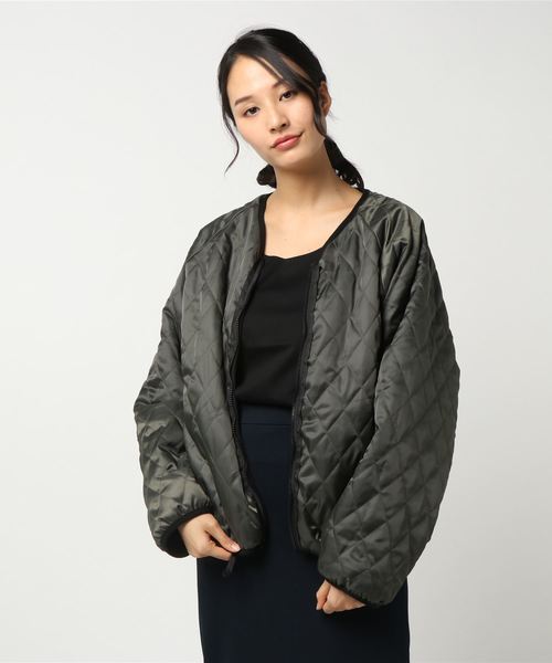 RAY CASSIN（レイカズン）の「リバーシブルブルゾン（ボア×キルティング）（ブルゾン・レディース・ブラック/ベージュ/キナリ・FREE）」の6枚目の写真