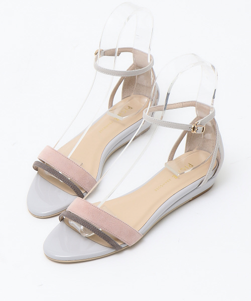 PICHE ABAHOUSE（ピシェ アバハウス）の「アンクルストラップウェッジサンダル（サンダル・レディース・ライトブルー/ブラック/ピンク/マスタード・38/39/35/36/37/40/34）」の4枚目の写真