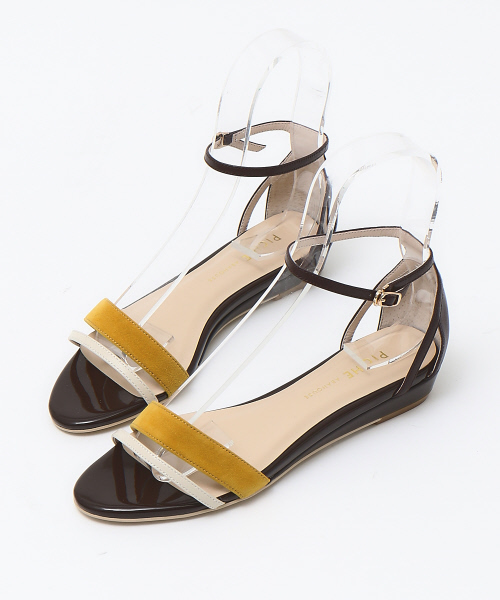 PICHE ABAHOUSE（ピシェ アバハウス）の「アンクルストラップウェッジサンダル（サンダル・レディース・ライトブルー/ブラック/ピンク/マスタード・38/39/35/36/37/40/34）」の3枚目の写真