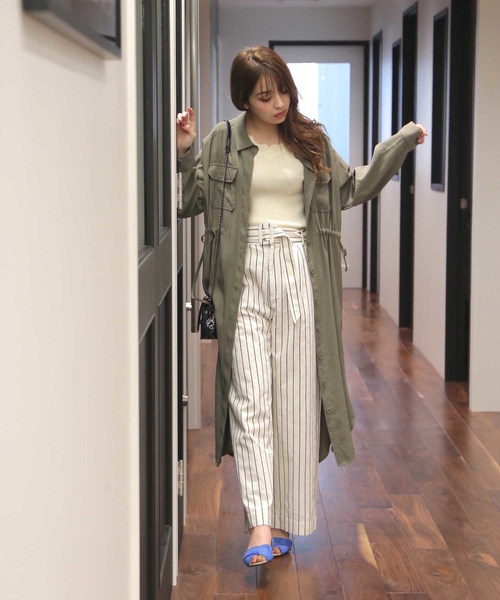 FREE'S MART（フリーズマート）の「◆スカラトリムＶネックリブニット（ニット/セーター・レディース・グレー/ホワイト/ピンク/ネイビー・FREE）」の6枚目の写真