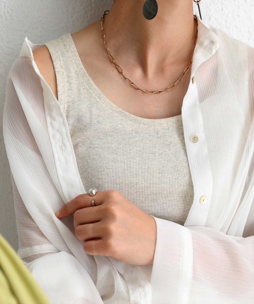 antiqua(アンティカ)の「リブタンクトップ(タンクトップ・レディース・チャコールグレー/ネイビー/杢グレー/ブラック×ホワイト/オートミール/カーキ/ホワイト/ブラック・FREE)」の21枚目の写真