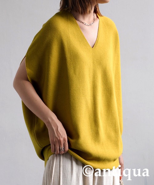 antiqua(アンティカ)の「ガーター編みコクーンニット(ニット/セーター・レディース・ブラック/ベージュ/オフホワイト/パープル/ベージュ系その他/ローズ/レッド/ブラウン/グリーン系その他/ブラウン系その他/ピンク系その他/ブルー系その他/ブラウン系その他2/マスタード/グリーン/ネイビー/ブルー/イエロー系その他・FREE)」の14枚目の写真