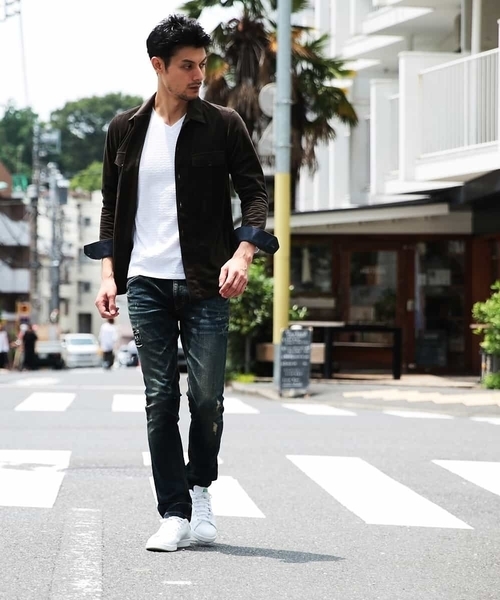 MICHEL KLEIN HOMME (ミッシェルクランオム)の「シャツ(マイクロベロアツイル)(シャツ/ブラウス・メンズ・カーキ/ネイビー・SMALL/MEDIUM/LARGE/X-LARGE)」の7枚目の写真