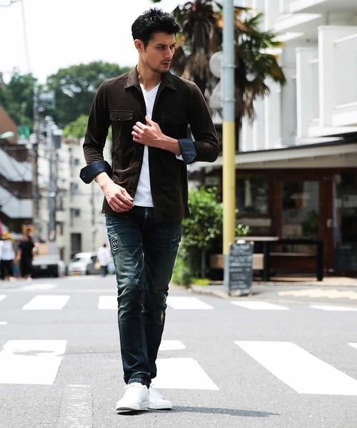 MICHEL KLEIN HOMME (ミッシェルクランオム)の「シャツ(マイクロベロアツイル)(シャツ/ブラウス・メンズ・カーキ/ネイビー・SMALL/MEDIUM/LARGE/X-LARGE)」の8枚目の写真