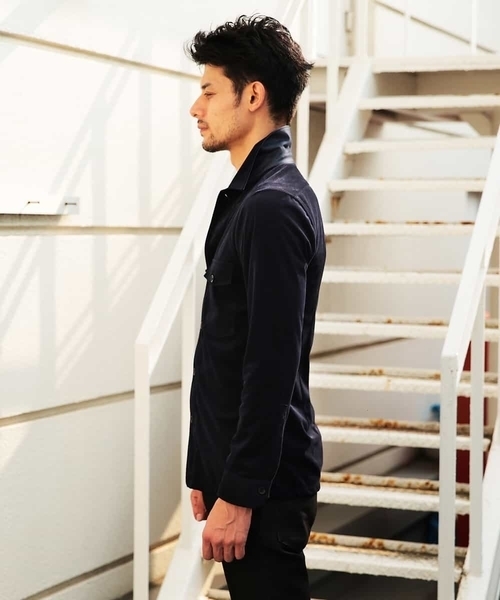 MICHEL KLEIN HOMME (ミッシェルクランオム)の「シャツ(マイクロベロアツイル)(シャツ/ブラウス・メンズ・カーキ/ネイビー・SMALL/MEDIUM/LARGE/X-LARGE)」の10枚目の写真
