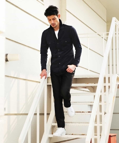 MICHEL KLEIN HOMME (ミッシェルクランオム)の「シャツ(マイクロベロアツイル)(シャツ/ブラウス・メンズ・カーキ/ネイビー・SMALL/MEDIUM/LARGE/X-LARGE)」の12枚目の写真