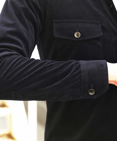 MICHEL KLEIN HOMME (ミッシェルクランオム)の「シャツ(マイクロベロアツイル)(シャツ/ブラウス・メンズ・カーキ/ネイビー・SMALL/MEDIUM/LARGE/X-LARGE)」の14枚目の写真