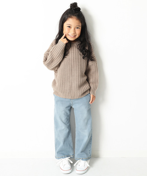 devirock（デビロック）の「楽デニム ストレッチワイドデニムパンツ ワイドパンツ（デニムパンツ・キッズ・ネイビー/サックスブルー/ブルー系その他/ワンウォッシュ・110cm/100cm/120cm/130cm/140cm/150cm/160cm）」の6枚目の写真