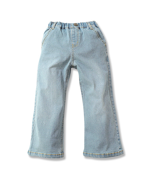 devirock（デビロック）の「楽デニム ストレッチワイドデニムパンツ ワイドパンツ（デニムパンツ・キッズ・ネイビー/サックスブルー/ブルー系その他/ワンウォッシュ・110cm/100cm/120cm/130cm/140cm/150cm/160cm）」の8枚目の写真