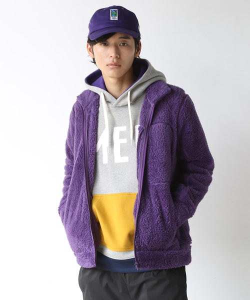 coen(コーエン)の「(セットアップ企画)シャギーボアフリーススタンドカラージップジャケット(ブルゾン・メンズ・パープル/ブラック/ブラウン・LARGE/MEDIUM/SMALL/X-LARGE)」の3枚目の写真