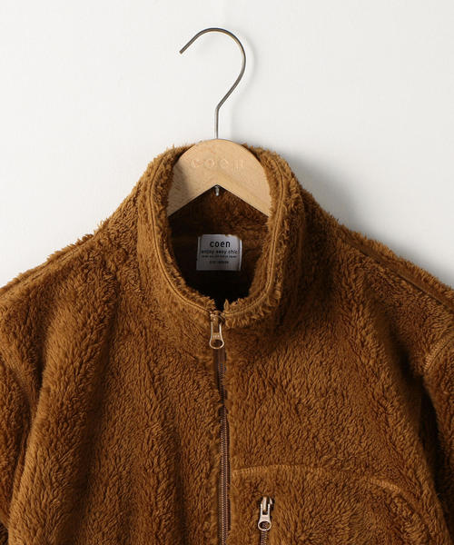 coen(コーエン)の「(セットアップ企画)シャギーボアフリーススタンドカラージップジャケット(ブルゾン・メンズ・パープル/ブラック/ブラウン・LARGE/MEDIUM/SMALL/X-LARGE)」の7枚目の写真