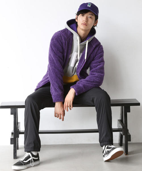 coen(コーエン)の「(セットアップ企画)シャギーボアフリーススタンドカラージップジャケット(ブルゾン・メンズ・パープル/ブラック/ブラウン・LARGE/MEDIUM/SMALL/X-LARGE)」の16枚目の写真