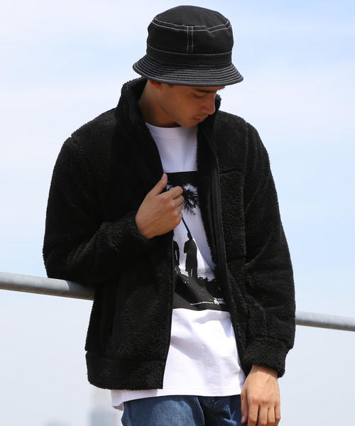 coen(コーエン)の「(セットアップ企画)シャギーボアフリーススタンドカラージップジャケット(ブルゾン・メンズ・パープル/ブラック/ブラウン・LARGE/MEDIUM/SMALL/X-LARGE)」の13枚目の写真