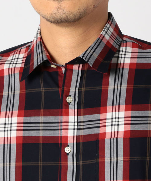 SHIPS（シップス）の「SU: ビッグ チェック レギュラーカラー 7スリーブシャツ（シャツ/ブラウス・メンズ・ベージュ/レッド/オレンジ/オリーブ・SMALL/MEDIUM/LARGE/X-LARGE）」の15枚目の写真