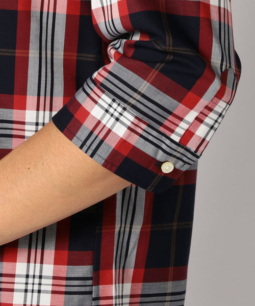 SHIPS（シップス）の「SU: ビッグ チェック レギュラーカラー 7スリーブシャツ（シャツ/ブラウス・メンズ・ベージュ/レッド/オレンジ/オリーブ・SMALL/MEDIUM/LARGE/X-LARGE）」の14枚目の写真