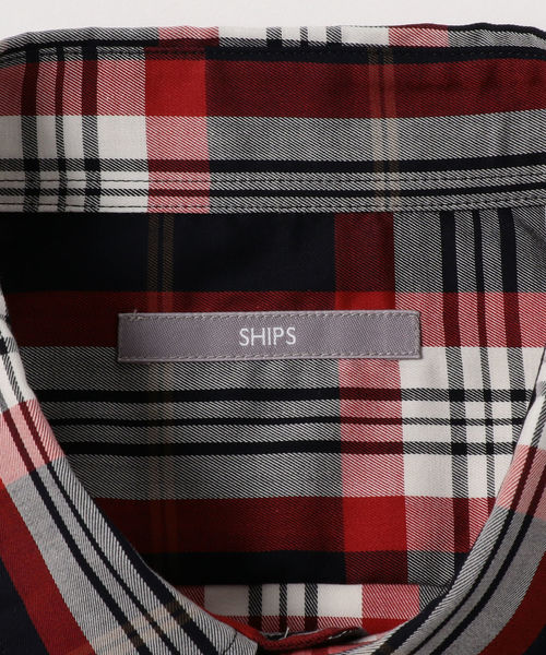 SHIPS（シップス）の「SU: ビッグ チェック レギュラーカラー 7スリーブシャツ（シャツ/ブラウス・メンズ・ベージュ/レッド/オレンジ/オリーブ・SMALL/MEDIUM/LARGE/X-LARGE）」の11枚目の写真