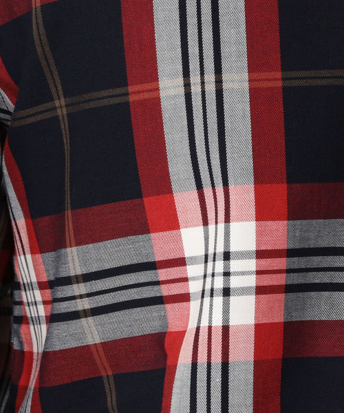 SHIPS（シップス）の「SU: ビッグ チェック レギュラーカラー 7スリーブシャツ（シャツ/ブラウス・メンズ・ベージュ/レッド/オレンジ/オリーブ・SMALL/MEDIUM/LARGE/X-LARGE）」の9枚目の写真