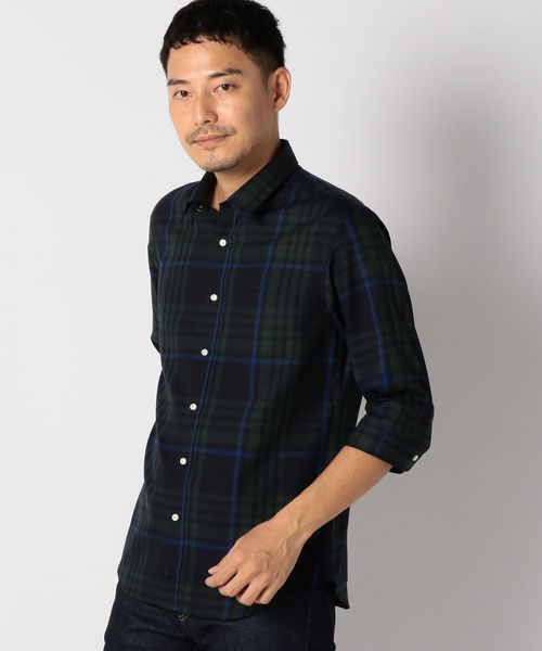 SHIPS（シップス）の「SU: ビッグ チェック レギュラーカラー 7スリーブシャツ（シャツ/ブラウス・メンズ・ベージュ/レッド/オレンジ/オリーブ・SMALL/MEDIUM/LARGE/X-LARGE）」の20枚目の写真