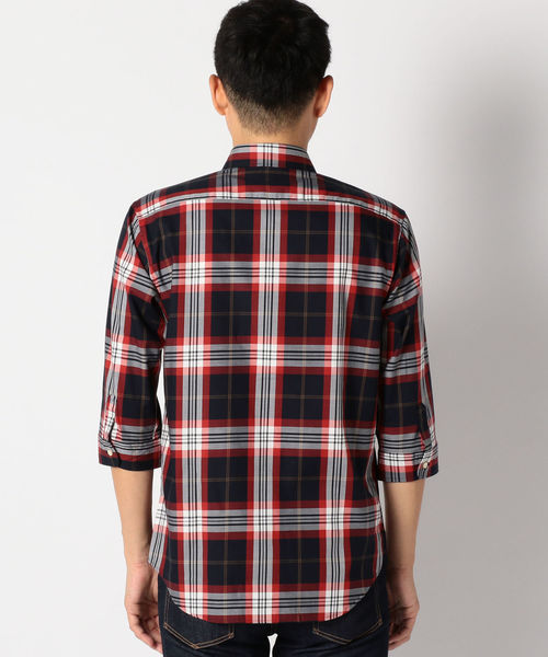 SHIPS（シップス）の「SU: ビッグ チェック レギュラーカラー 7スリーブシャツ（シャツ/ブラウス・メンズ・ベージュ/レッド/オレンジ/オリーブ・SMALL/MEDIUM/LARGE/X-LARGE）」の6枚目の写真