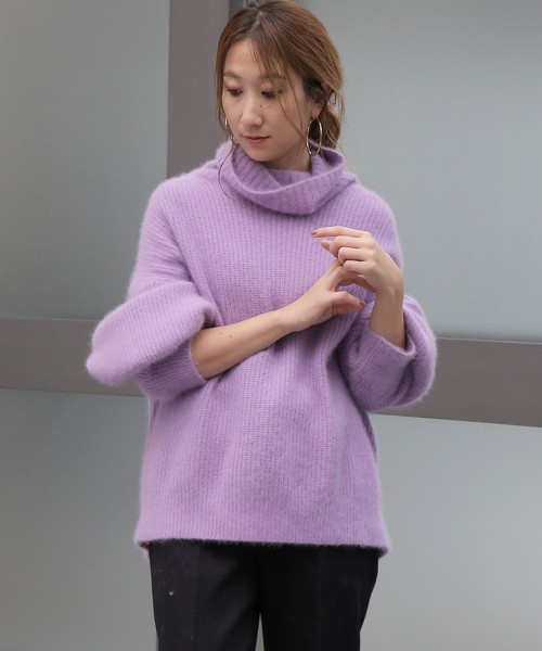 Tiara（ティアラ）の「ラクーンMIX片畦タートルニット（ニット