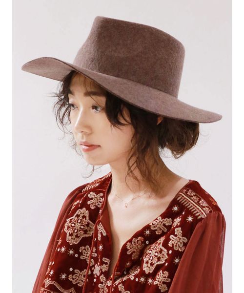 Ungrid（アングリッド）の「フェルト中折れHAT（ハット・レディース・ブラウン/ブラック・FREE）」の2枚目の写真