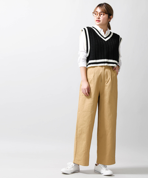 WEGO(ウィゴー)の「WEGO/ショートチルデンベスト(ベスト・レディース・ブラック/ホワイト/ダークグリーン/ベージュ・FREE)」の5枚目の写真