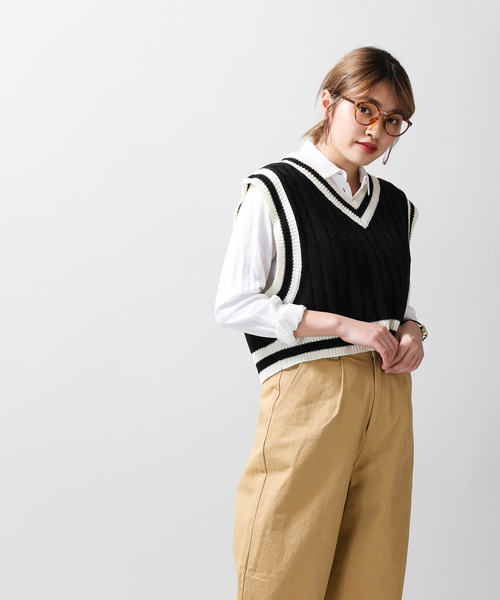 WEGO(ウィゴー)の「WEGO/ショートチルデンベスト(ベスト・レディース・ブラック/ホワイト/ダークグリーン/ベージュ・FREE)」の8枚目の写真