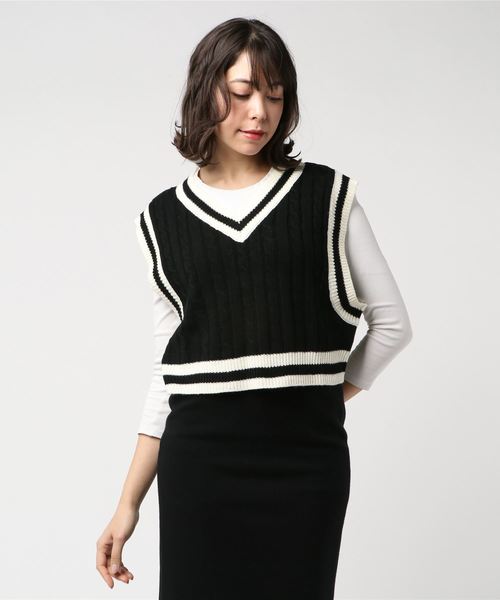 WEGO(ウィゴー)の「WEGO/ショートチルデンベスト(ベスト・レディース・ブラック/ホワイト/ダークグリーン/ベージュ・FREE)」の15枚目の写真