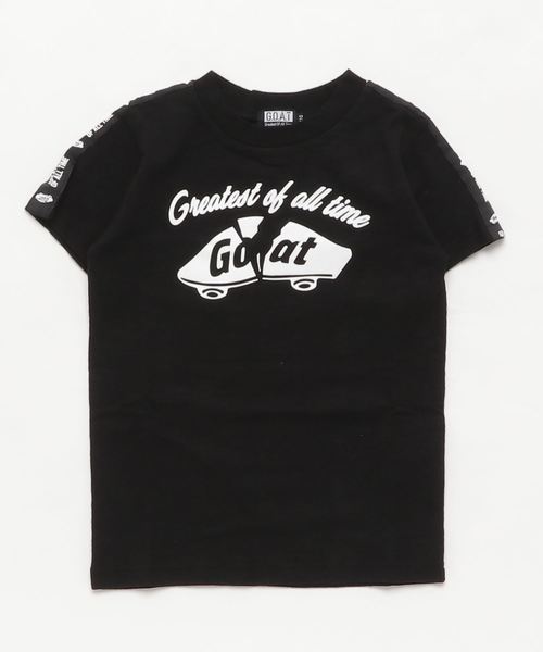 G.O.A.T（ゴート）の「ムラ糸天竺 袖PTロゴTシャツ(110～130cm)（Tシャツ/カットソー・キッズ・ブラック/グレー/オフホワイト・110/130/120）」の2枚目の写真