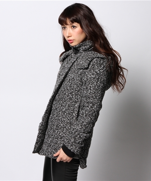 AZUL by moussy（アズールバイマウジー）の「ループツイードフード付 
