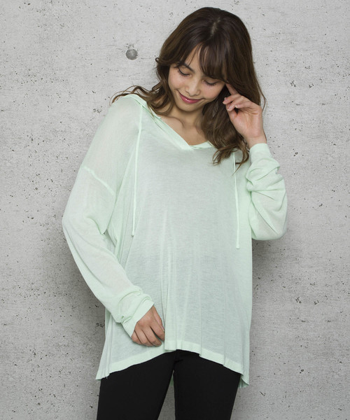 LUGG NAGG(ラグナグ)の「【Jewelobe/ ジュエローブ】シアールーズニットパーカー(パーカー・レディース・オフホワイト/イエロー/グリーン/オレンジ/ブラック・FREE)」の4枚目の写真