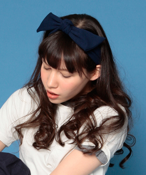 BEAMS BOY（ビームスボーイ）の「BEAMS BOY / サーマル リボンヘアバンド（ヘアバンド・レディース・ナチュラル/ピンク/ネイビー・ONE SIZE）」の10枚目の写真