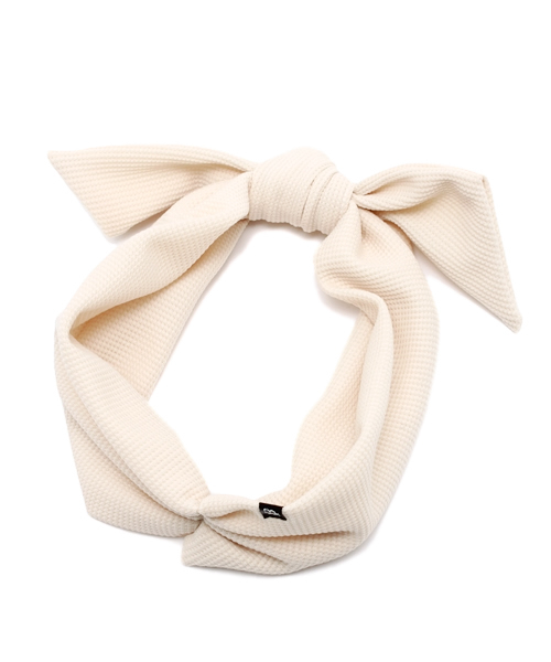 BEAMS BOY（ビームスボーイ）の「BEAMS BOY / サーマル リボンヘアバンド（ヘアバンド・レディース・ナチュラル/ピンク/ネイビー・ONE SIZE）」の7枚目の写真