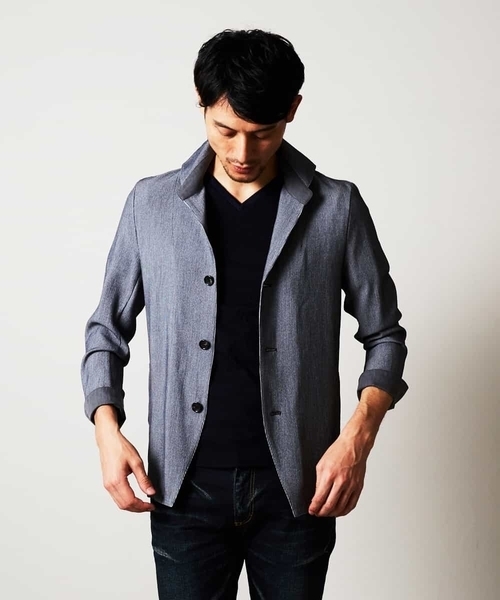 MICHEL KLEIN HOMME (ミッシェルクランオム)の「羽織り(マルシャル)(カーディガン/ボレロ・メンズ・ライトグレー/ネイビー・46/48/51)」の4枚目の写真