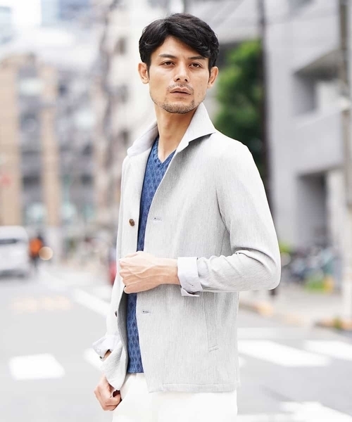 MICHEL KLEIN HOMME (ミッシェルクランオム)の「羽織り(マルシャル)(カーディガン/ボレロ・メンズ・ライトグレー/ネイビー・46/48/51)」の15枚目の写真