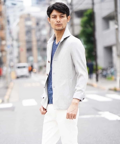 MICHEL KLEIN HOMME (ミッシェルクランオム)の「羽織り(マルシャル)(カーディガン/ボレロ・メンズ・ライトグレー/ネイビー・46/48/51)」の19枚目の写真