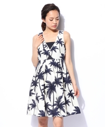 Language | オリジナル ヤシの木 プリント ミニ ワンピース(ワンピース)