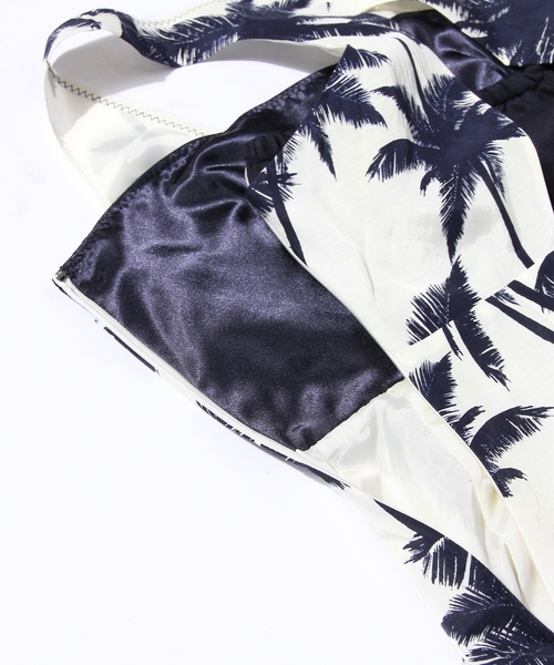 Language(ランゲージ)の「オリジナル ヤシの木 プリント ミニ ワンピース(ワンピース・レディース・アイボリー系/ブルー系/オレンジ系・38)」の10枚目の写真