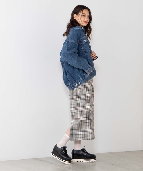 WEGO（ウィゴー）の「WEGO/タックビッグシルエットGジャン（デニムジャケット・レディース・インディゴブルー・FREE）」の4枚目の写真