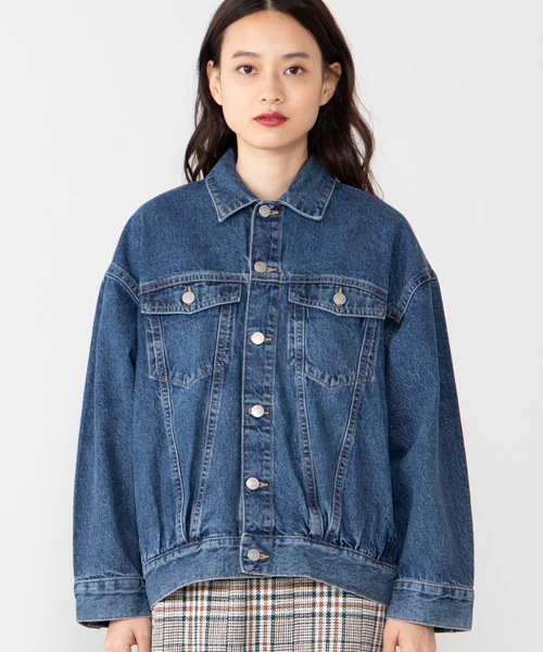 WEGO（ウィゴー）の「WEGO/タックビッグシルエットGジャン（デニムジャケット・レディース・インディゴブルー・FREE）」の9枚目の写真
