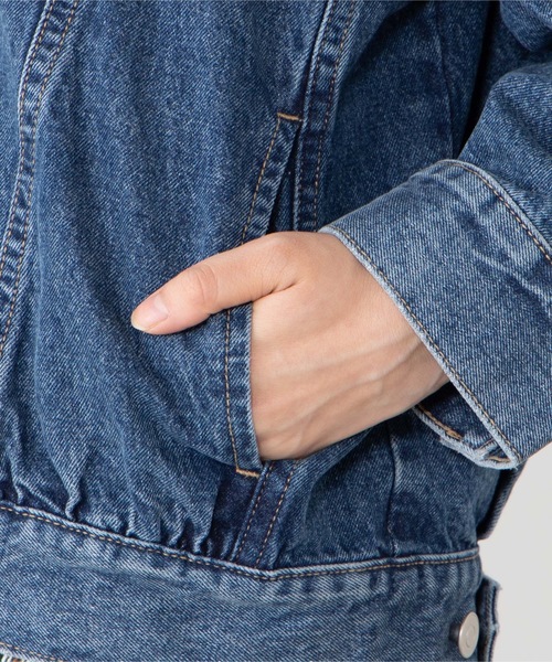 WEGO（ウィゴー）の「WEGO/タックビッグシルエットGジャン（デニムジャケット・レディース・インディゴブルー・FREE）」の7枚目の写真