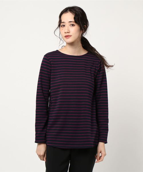BELLUNA PLUS(ベルーナ)の「ふわふわ裏ファー素材ロングプルオーバー(Tシャツ/カットソー・レディース・ピンク/ターコイズブルー/グリーン/ボルドー/ブラック×グレー/ブラック系その他/グレー系その他/ベージュ系その他/ブルー系その他/イエロー×ブラック/ブラック系その他2/ブラック系その他3/チェリーピンク/ネイビー×ホワイト/グリーン系その他/ブラック/ブルー系その他2・MEDIUM/LARGE/X-LARGE)」の12枚目の写真