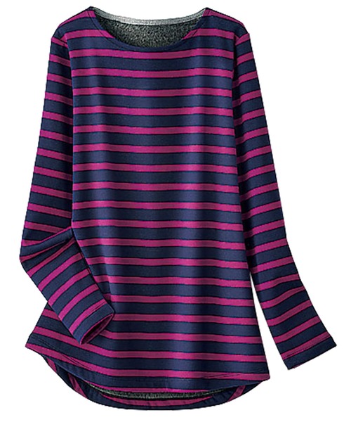 BELLUNA PLUS(ベルーナ)の「ふわふわ裏ファー素材ロングプルオーバー(Tシャツ/カットソー・レディース・ピンク/ターコイズブルー/グリーン/ボルドー/ブラック×グレー/ブラック系その他/グレー系その他/ベージュ系その他/ブルー系その他/イエロー×ブラック/ブラック系その他2/ブラック系その他3/チェリーピンク/ネイビー×ホワイト/グリーン系その他/ブラック/ブルー系その他2・MEDIUM/LARGE/X-LARGE)」の17枚目の写真