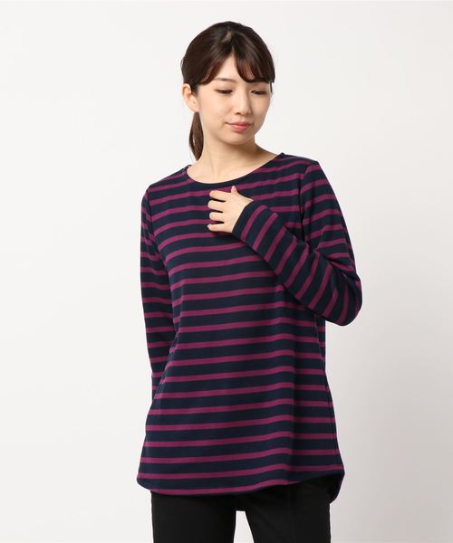 BELLUNA PLUS(ベルーナ)の「ふわふわ裏ファー素材ロングプルオーバー(Tシャツ/カットソー・レディース・ピンク/ターコイズブルー/グリーン/ボルドー/ブラック×グレー/ブラック系その他/グレー系その他/ベージュ系その他/ブルー系その他/イエロー×ブラック/ブラック系その他2/ブラック系その他3/チェリーピンク/ネイビー×ホワイト/グリーン系その他/ブラック/ブルー系その他2・MEDIUM/LARGE/X-LARGE)」の22枚目の写真