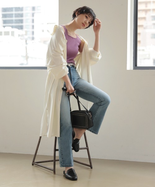 PAGEBOY（ページボーイ）の「ロングミリタリーシャツワンピース（ワンピース・レディース・カーキ/グレイッシュベージュ/ホワイト・FREE）」の2枚目の写真