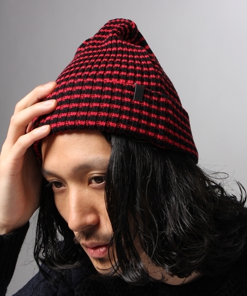 HARE(ハレ)の「ボーダーワッチキャップ【HARE】(ニットキャップ/ビーニー・メンズ・オフホワイト/ネイビー/レッド・ONE SIZE)」の1枚目の写真
