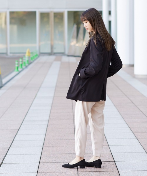 セール】Vカット スクエアトゥ チャンキーヒール パンプス 3cmヒール